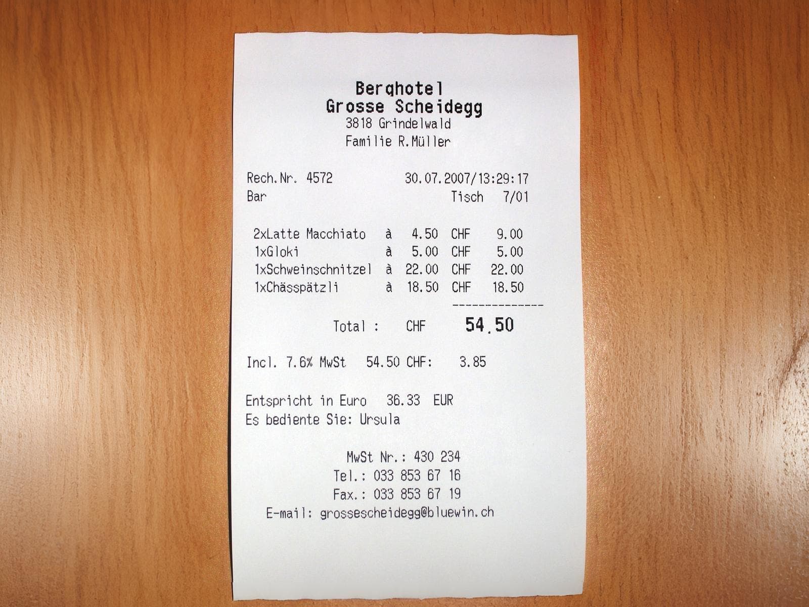 Receipt image example
