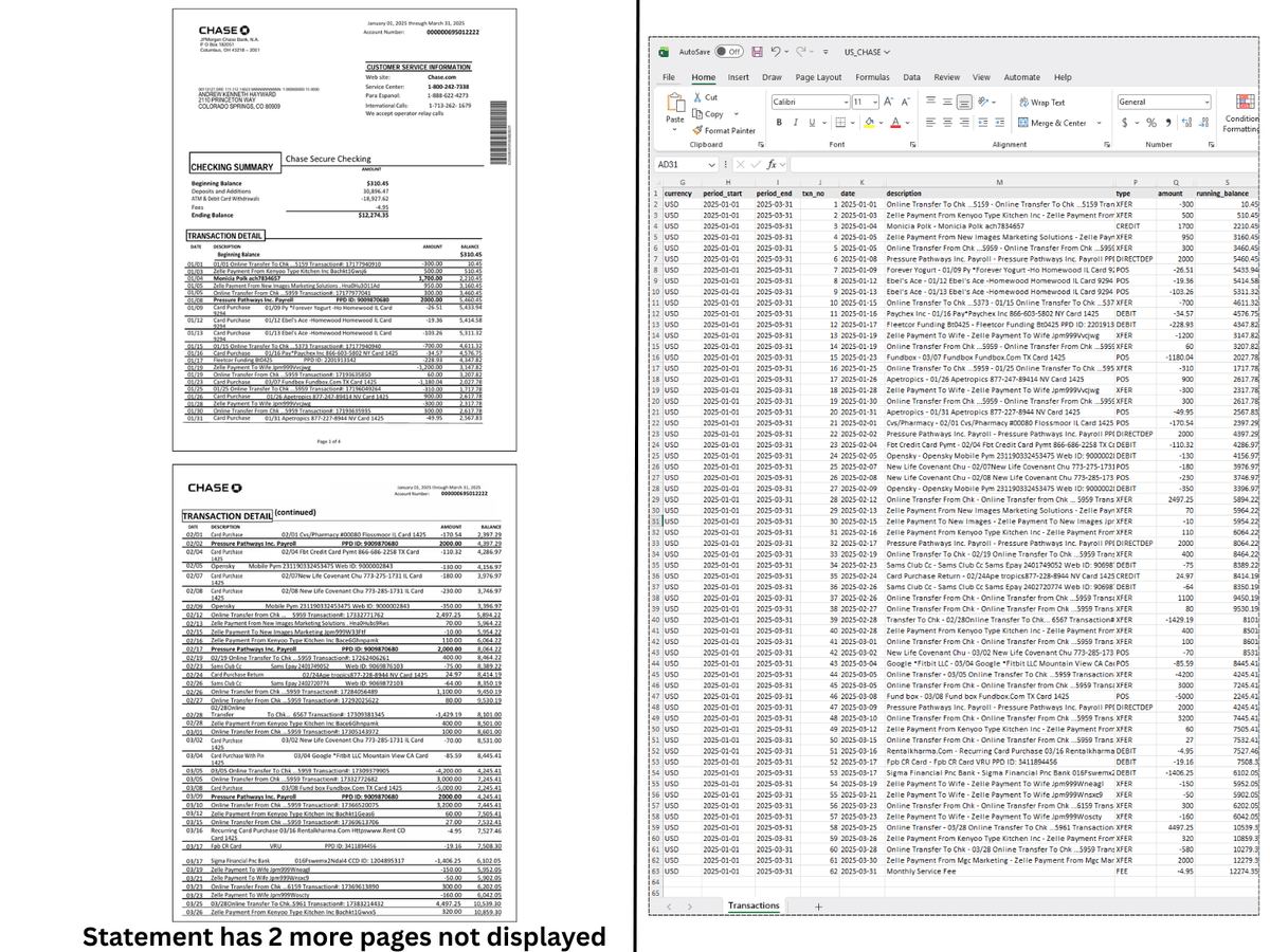 Free Bank Statement to Excel Converter | Convert PDF Statements to ...